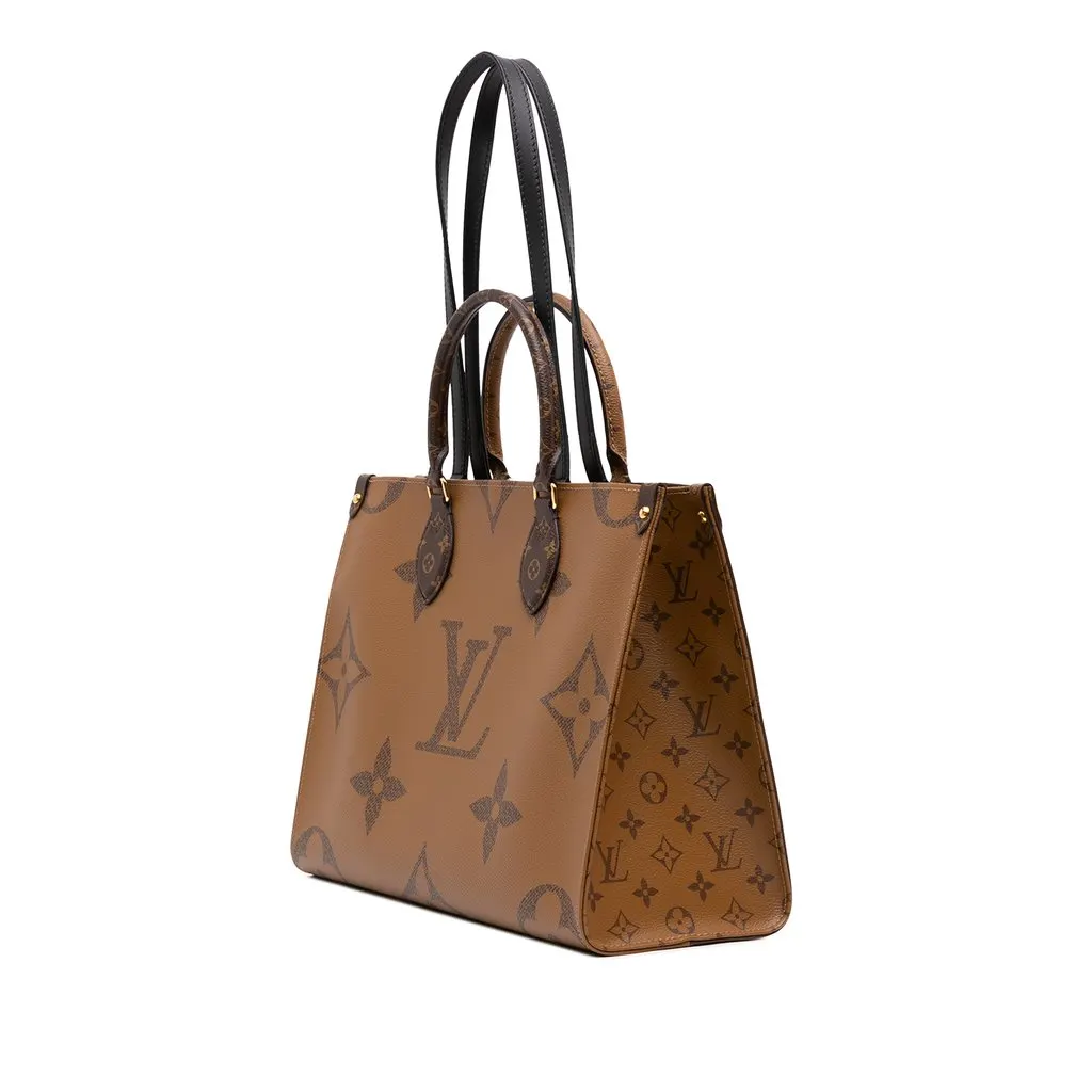 Louis Vuitton Monogram Reverse Giant OnTheGo MM Brown Canvas Never worn - Back View