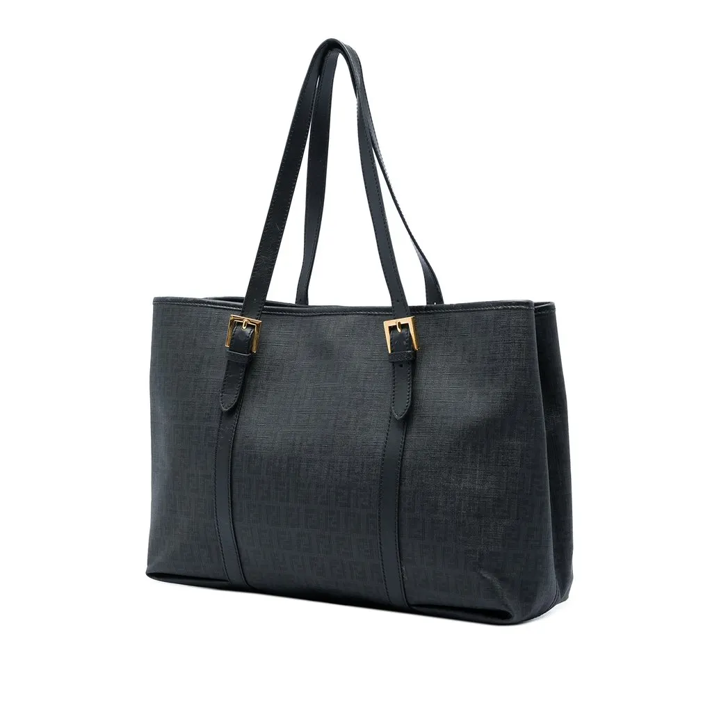 Fendi Zucchino Coated Canvas Tote Black Very good - Back View