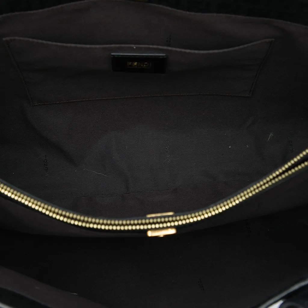 Fendi Zucchino Coated Canvas Tote Black Very good - Model View