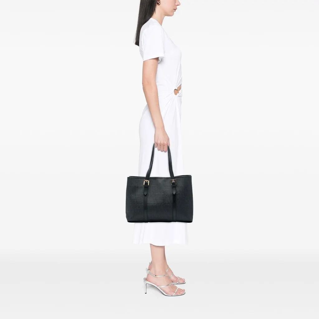 Fendi Zucchino Coated Canvas Tote Black Very good - Box View