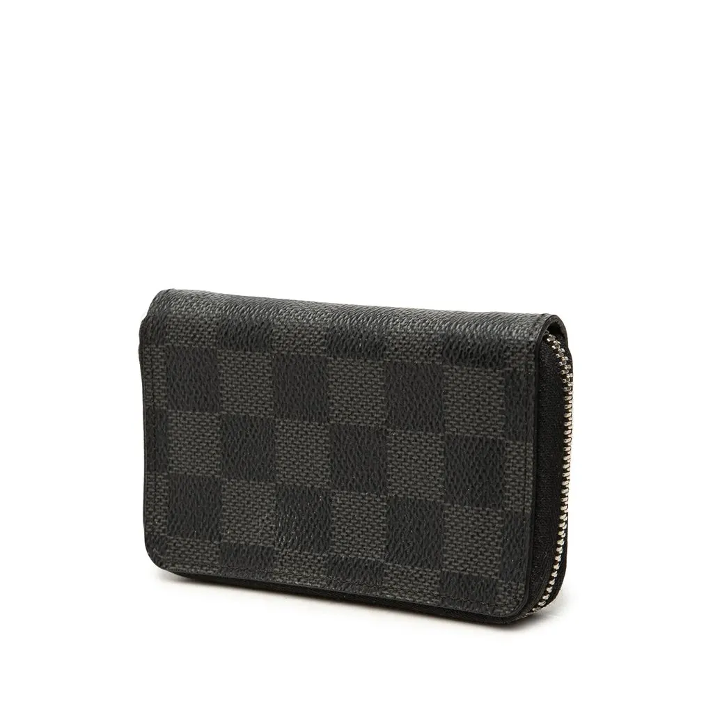 Louis Vuitton Damier Graphite Zippy Coin Purse Black Canvas Good - Back View