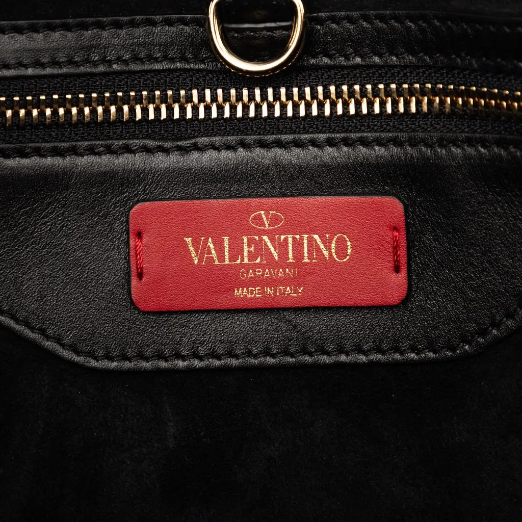 Valentino Leather Demilune Whipstitch Satchel Black Leather Very good - Box View