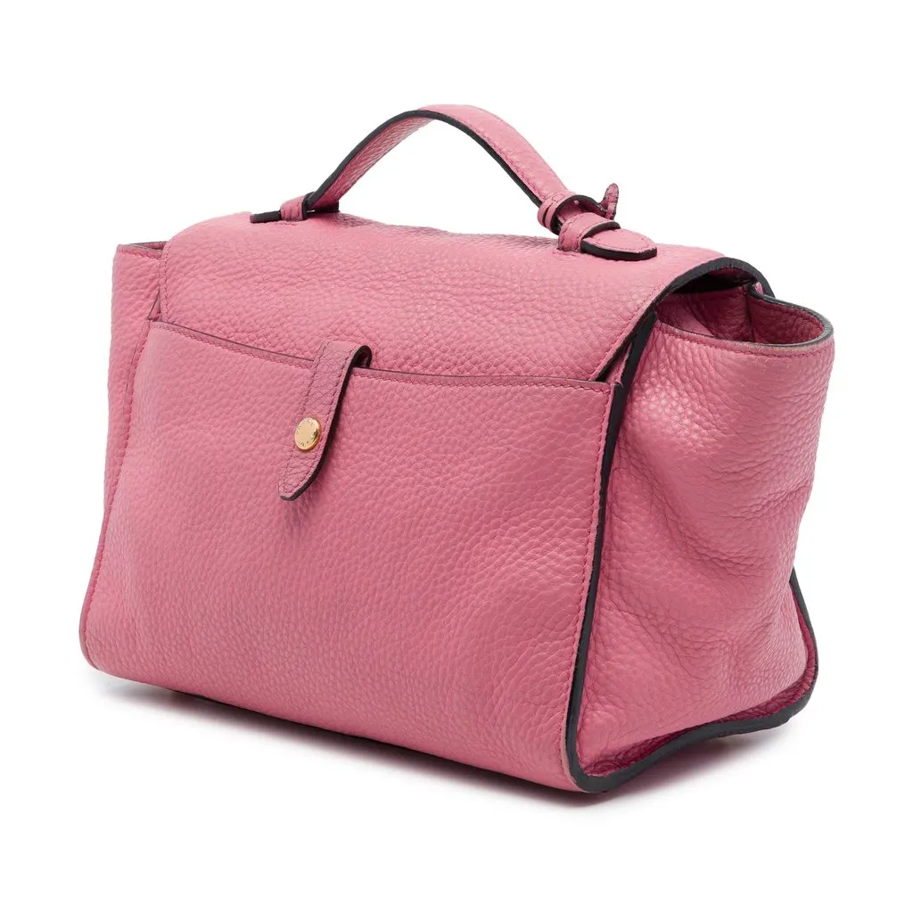 Prada Vitello Daino Soundlock Satchel Pink Leather Good - Back View