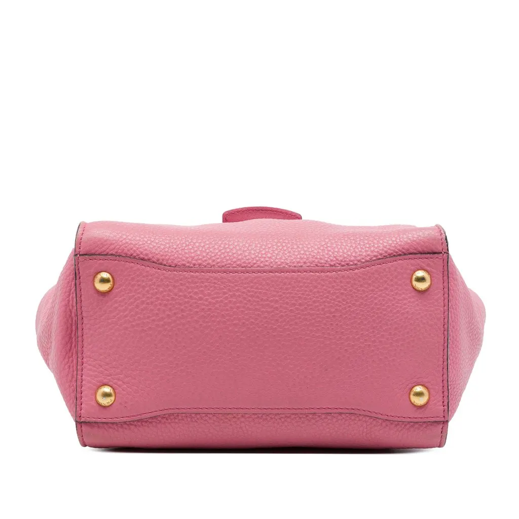 Prada Vitello Daino Soundlock Satchel Pink Leather Good - Inside View