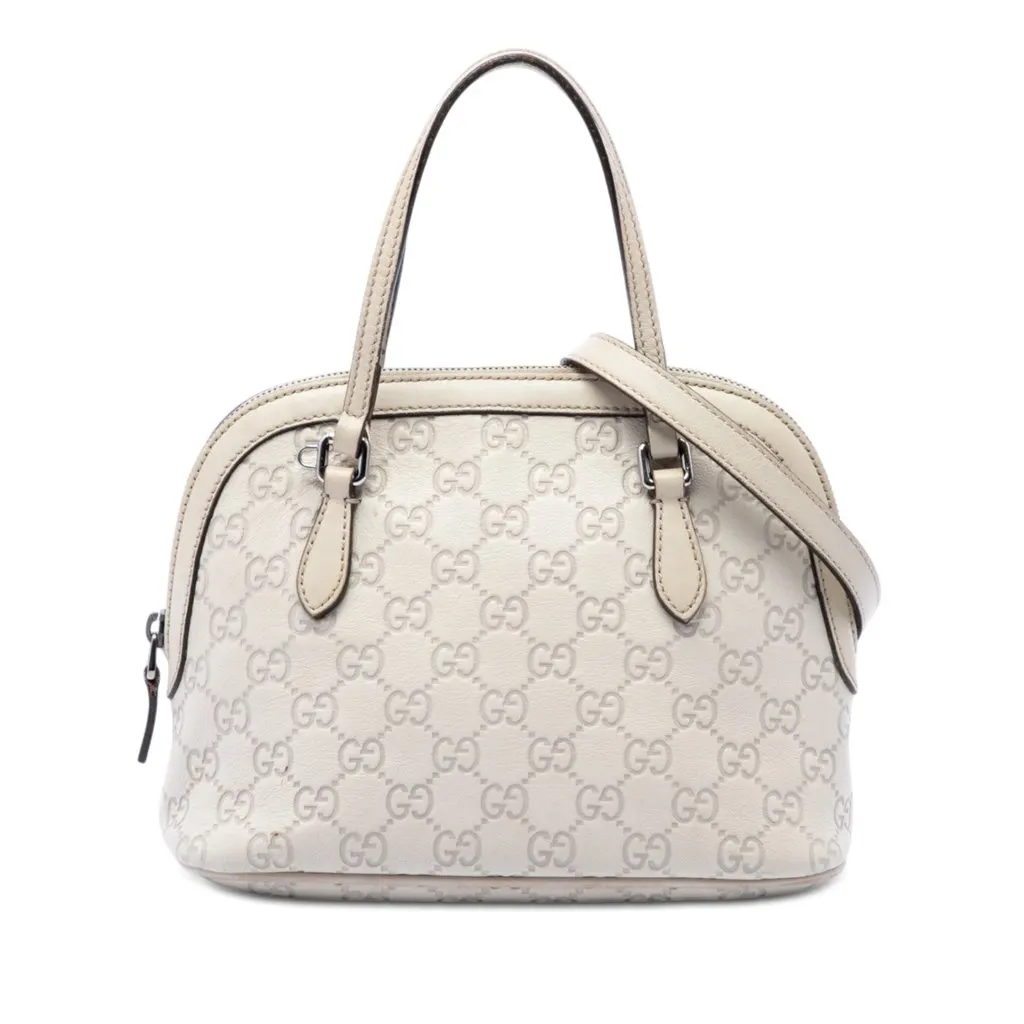 Gucci Mini Guccissima Dome Satchel White Leather Very good - Front View