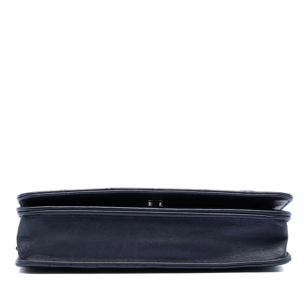 Chanel CC Quilted Lambskin Pearl Strap Wallet on Chain Blue Leather Good - Inside View