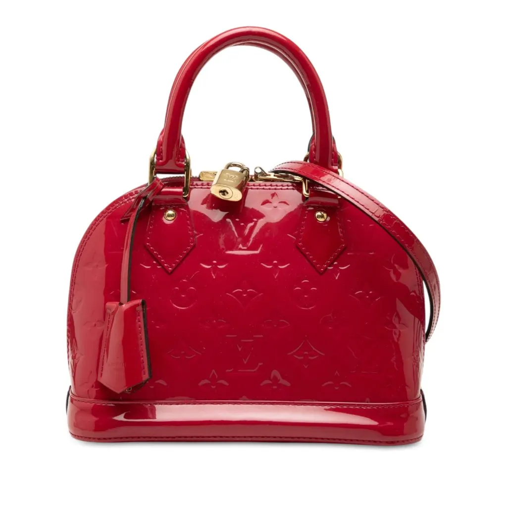Louis Vuitton Monogram Vernis Alma BB Red Leather Very good - Front View