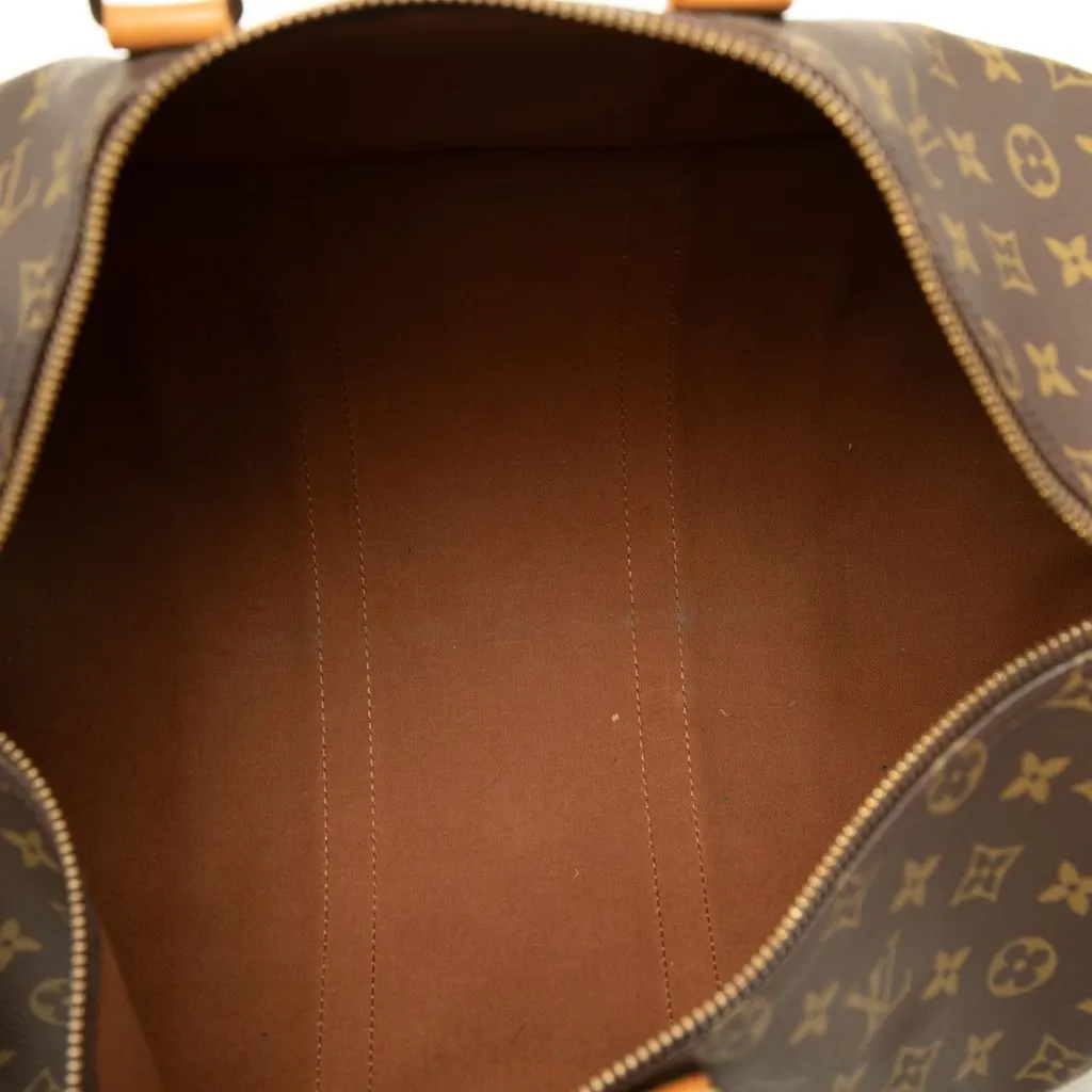 Louis Vuitton Monogram Keepall 45 Brown Canvas Good - Model View