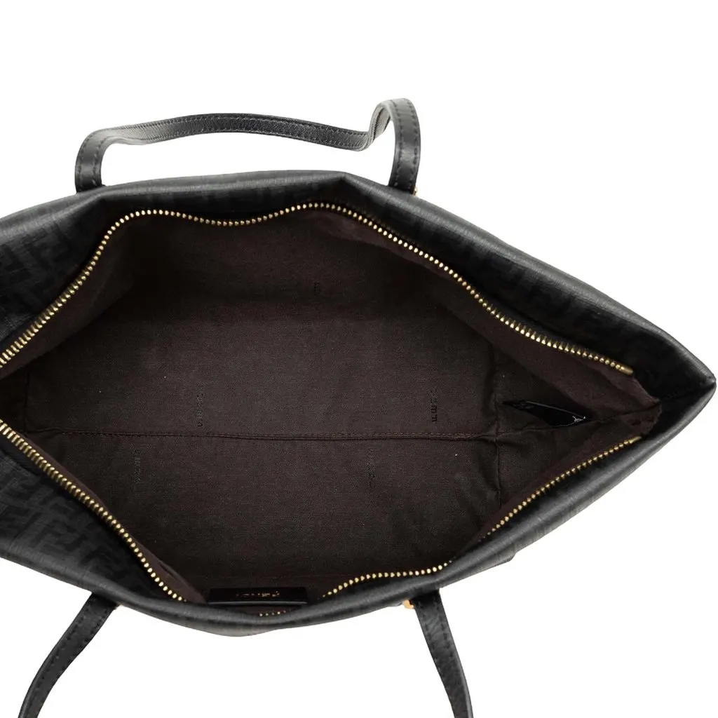 Fendi Zucchino Coated Canvas Tote Black Very good - Model View