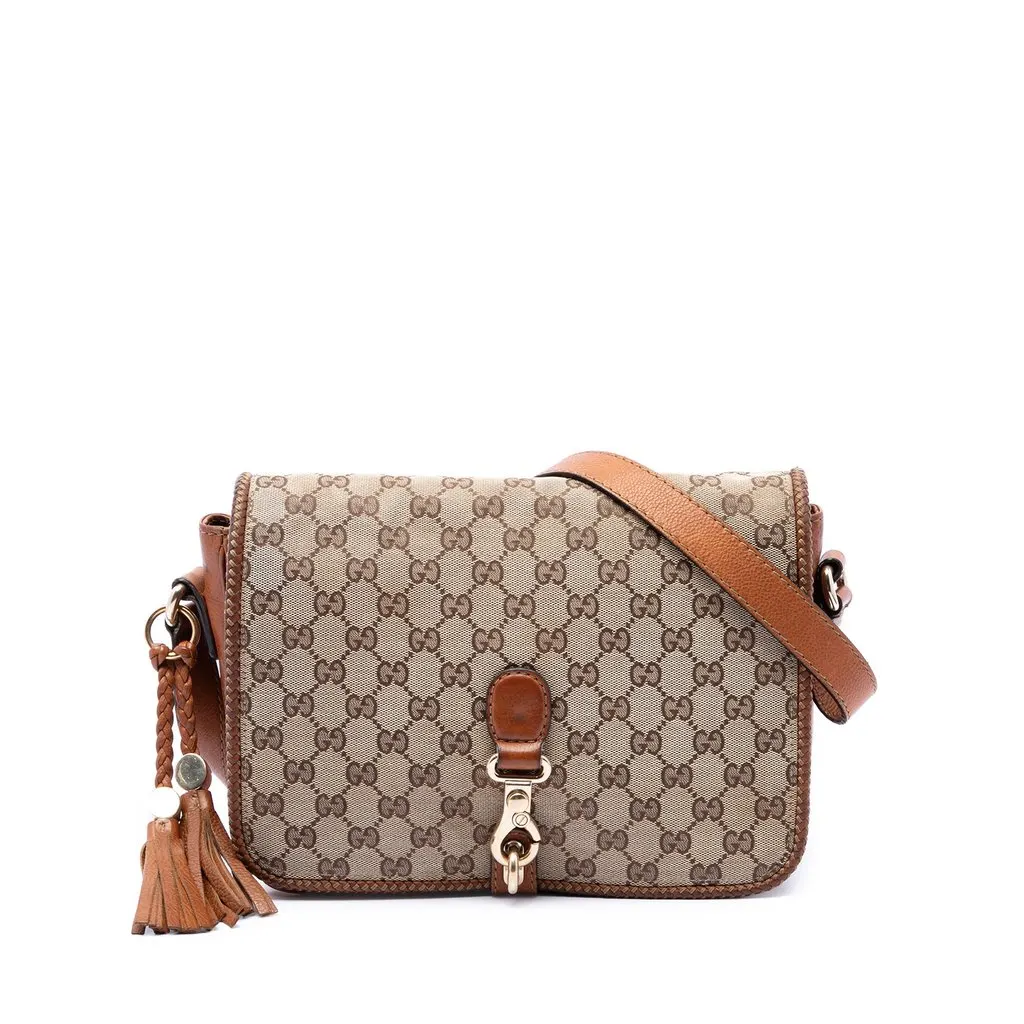 Gucci GG Canvas Marrakech Crossbody Beige Very good - Front View