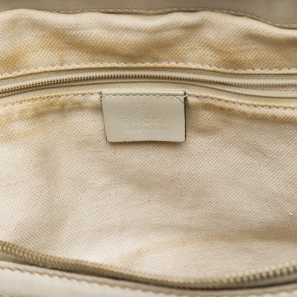 Gucci Guccissima Sukey Satchel White Leather Very good - Box View