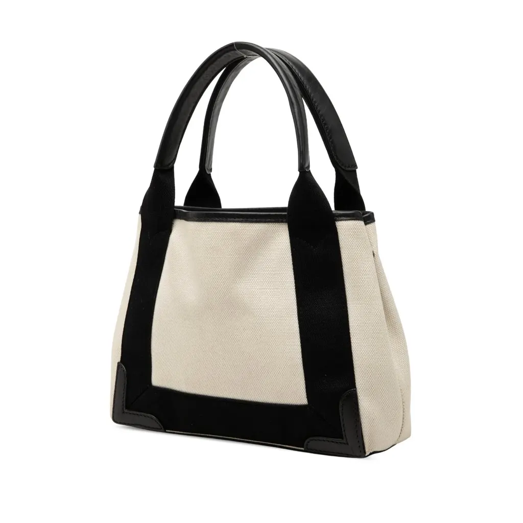 Balenciaga Canvas Navy Cabas Satchel XS Brown Canvas Very good - Back View