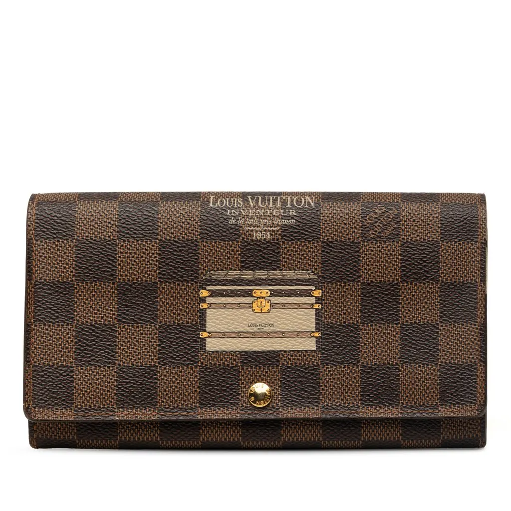 Louis Vuitton Limited Edition Damier Ebene Trunks and Locks Sarah Wallet Brown Very good - Front View