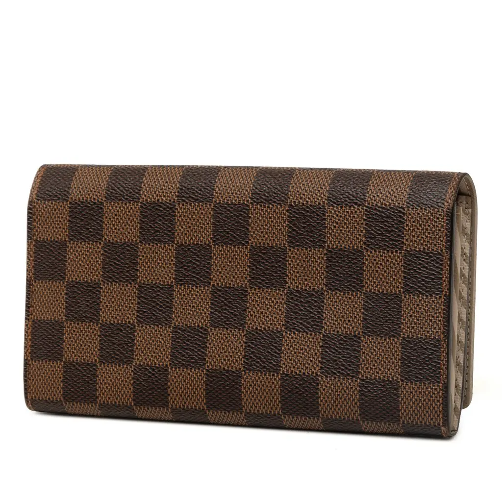 Louis Vuitton Limited Edition Damier Ebene Trunks and Locks Sarah Wallet Brown Very good - Back View