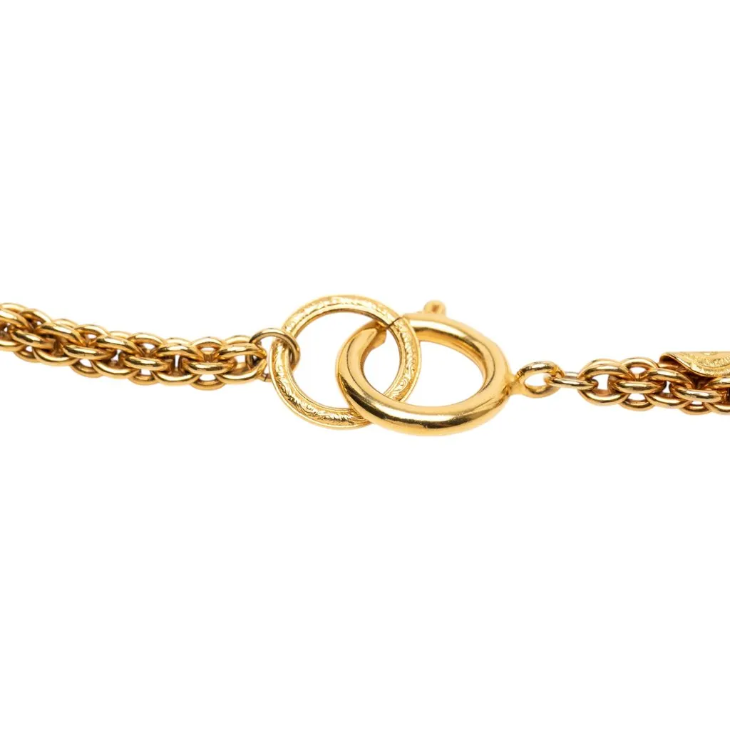 Chanel Gold Plated Diamond Strass Station Chain Long Necklace Gold Metal Very good - Inside View