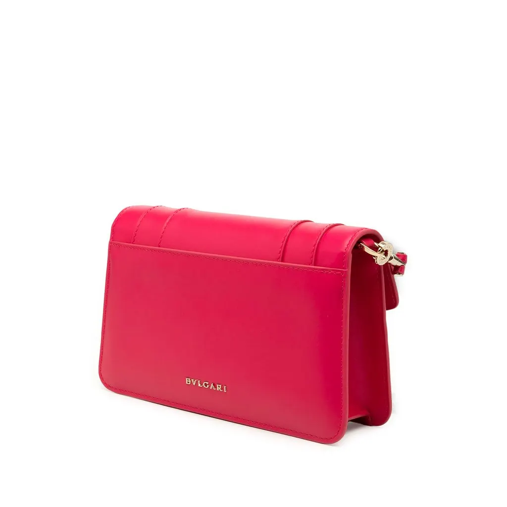Bvlgari Calfskin Serpenti Forever East West Shoulder Bag Pink Leather Very good - Back View