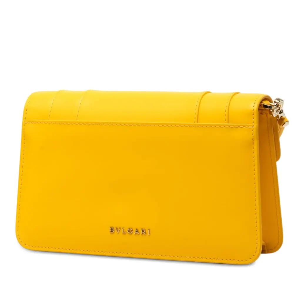 Bvlgari Calfskin Serpenti Forever East West Shoulder Bag Yellow Leather Very good - Back View