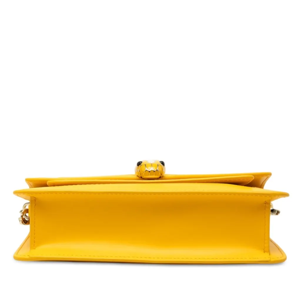 Bvlgari Calfskin Serpenti Forever East West Shoulder Bag Yellow Leather Very good - Inside View