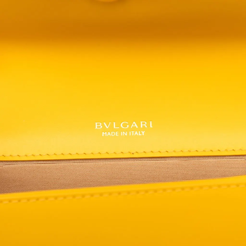 Bvlgari Calfskin Serpenti Forever East West Shoulder Bag Yellow Leather Very good - Box View