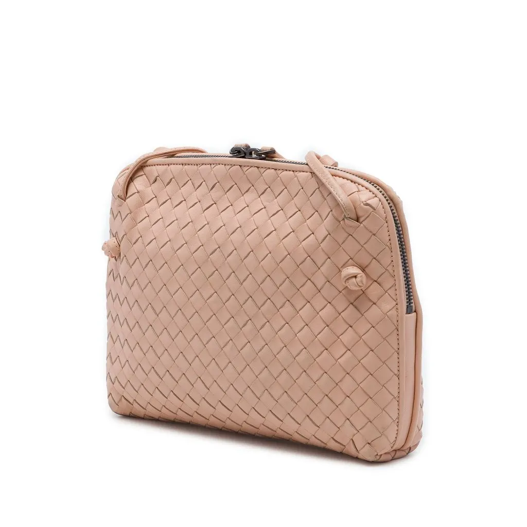 Bottega Veneta Nappa Intrecciato Nodini Crossbody Pink Leather Very good - Back View