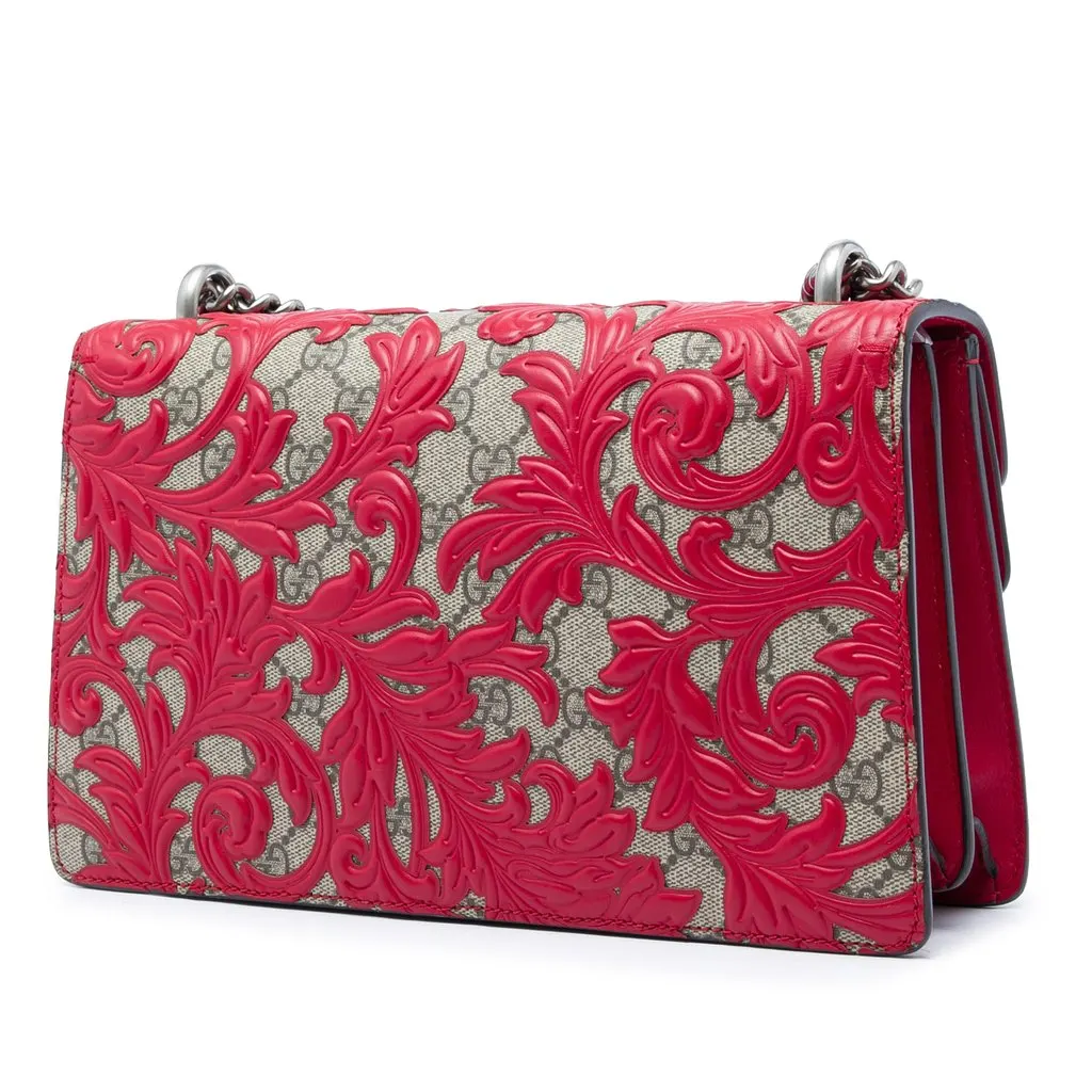 Gucci Medium GG Supreme Arabesque Dionysus Shoulder Bag Red Very good - Back View