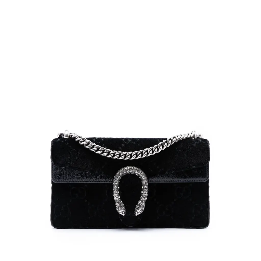 Gucci Medium GG Velvet Dionysus Crossbody Black Velvet Very good - Front View