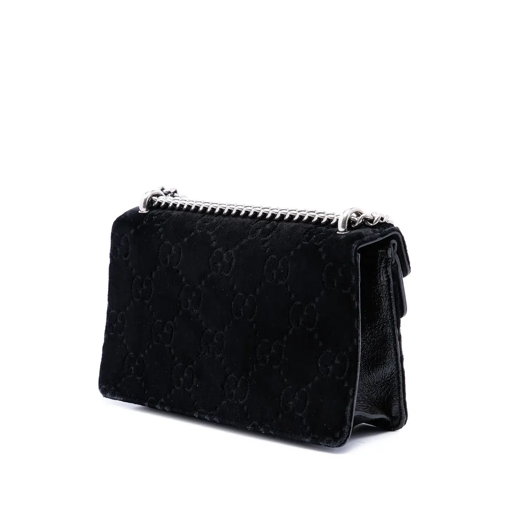 Gucci Medium GG Velvet Dionysus Crossbody Black Velvet Very good - Back View