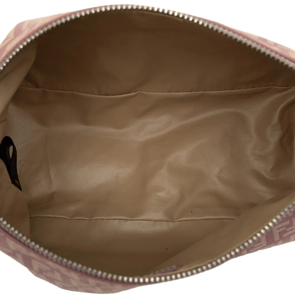 Fendi Zucchino Canvas Handbag Pink Very good - Model View
