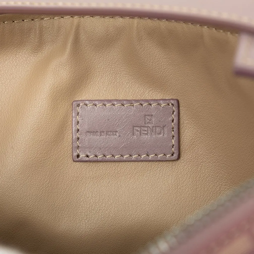 Fendi Zucchino Canvas Handbag Pink Very good - Box View