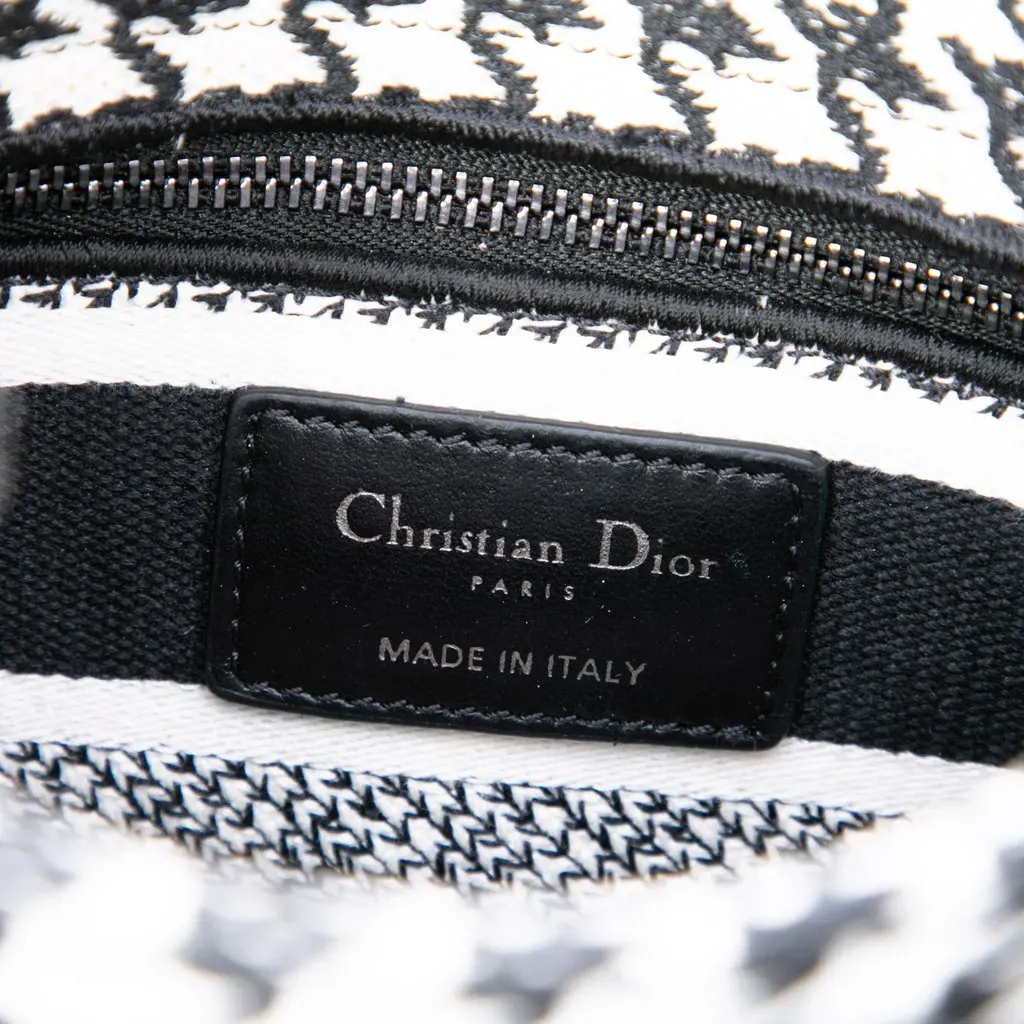 Dior Mini Embroidered Canvas Houndstooth Lady D Lite White Very good - Box View