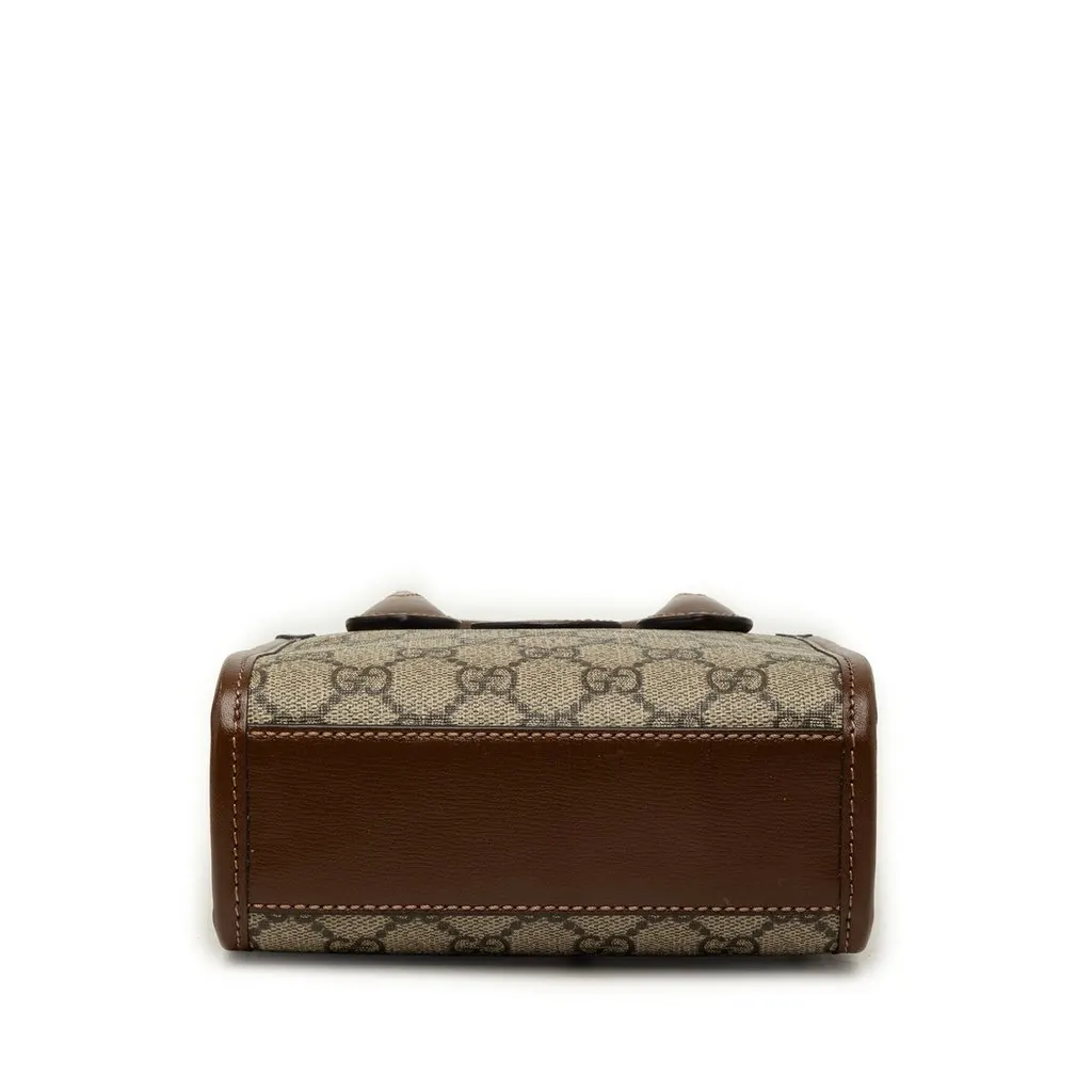 Gucci Mini GG Supreme Interlocking G Satchel Beige Canvas Very good - Inside View