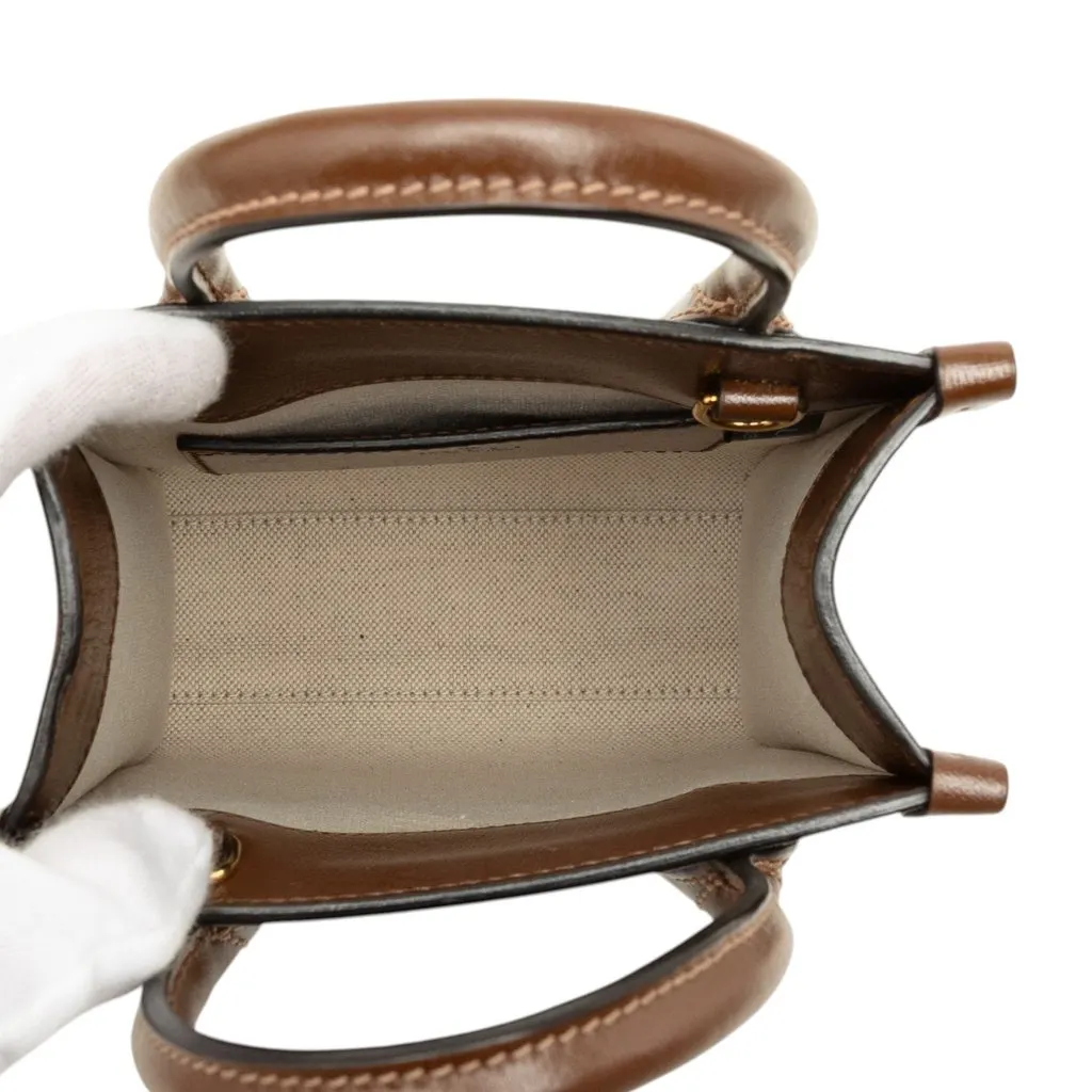 Gucci Mini GG Supreme Interlocking G Satchel Beige Canvas Very good - Model View