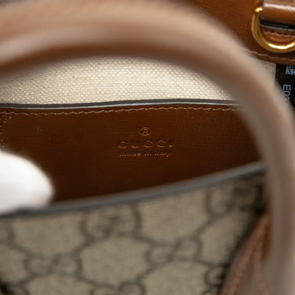 Gucci Mini GG Supreme Interlocking G Satchel Beige Canvas Very good - Box View