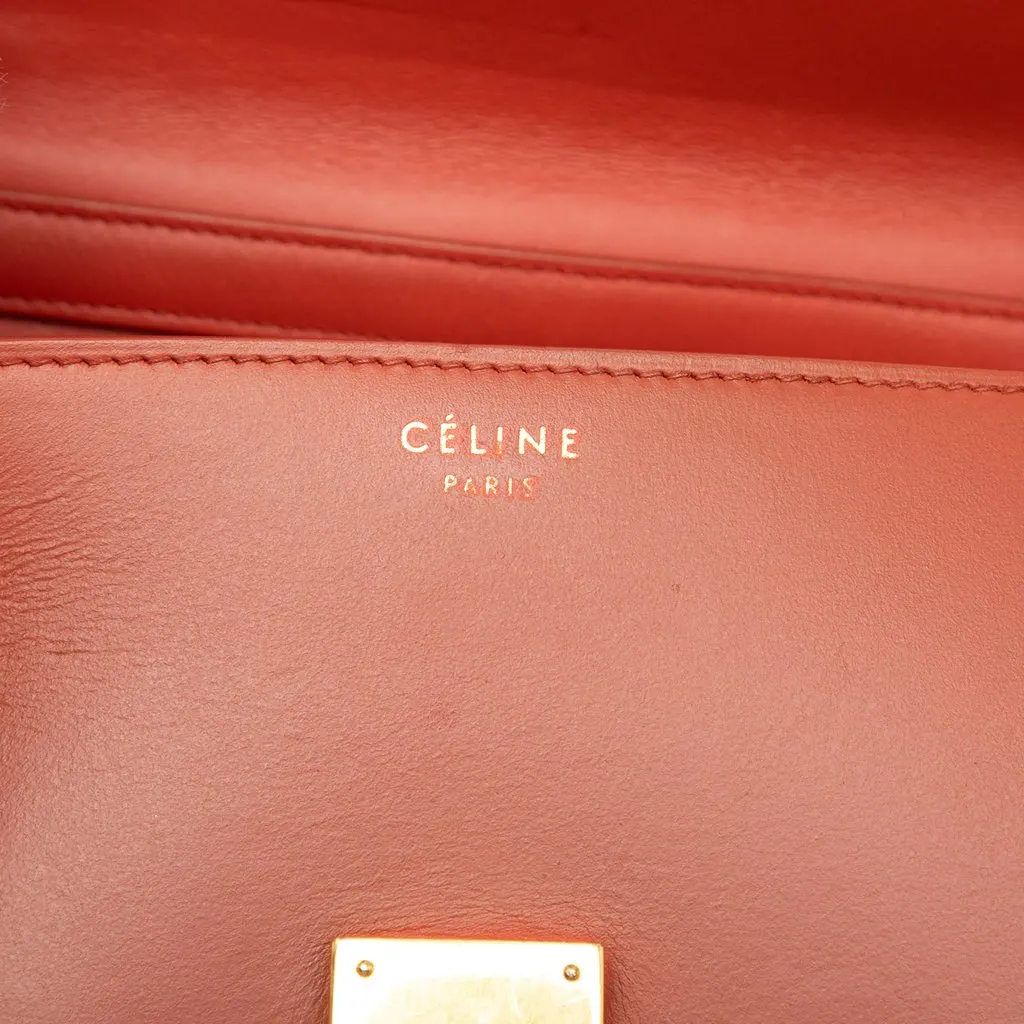 Celine Medium Calfskin Classic Box Orange Leather Very good - Box View