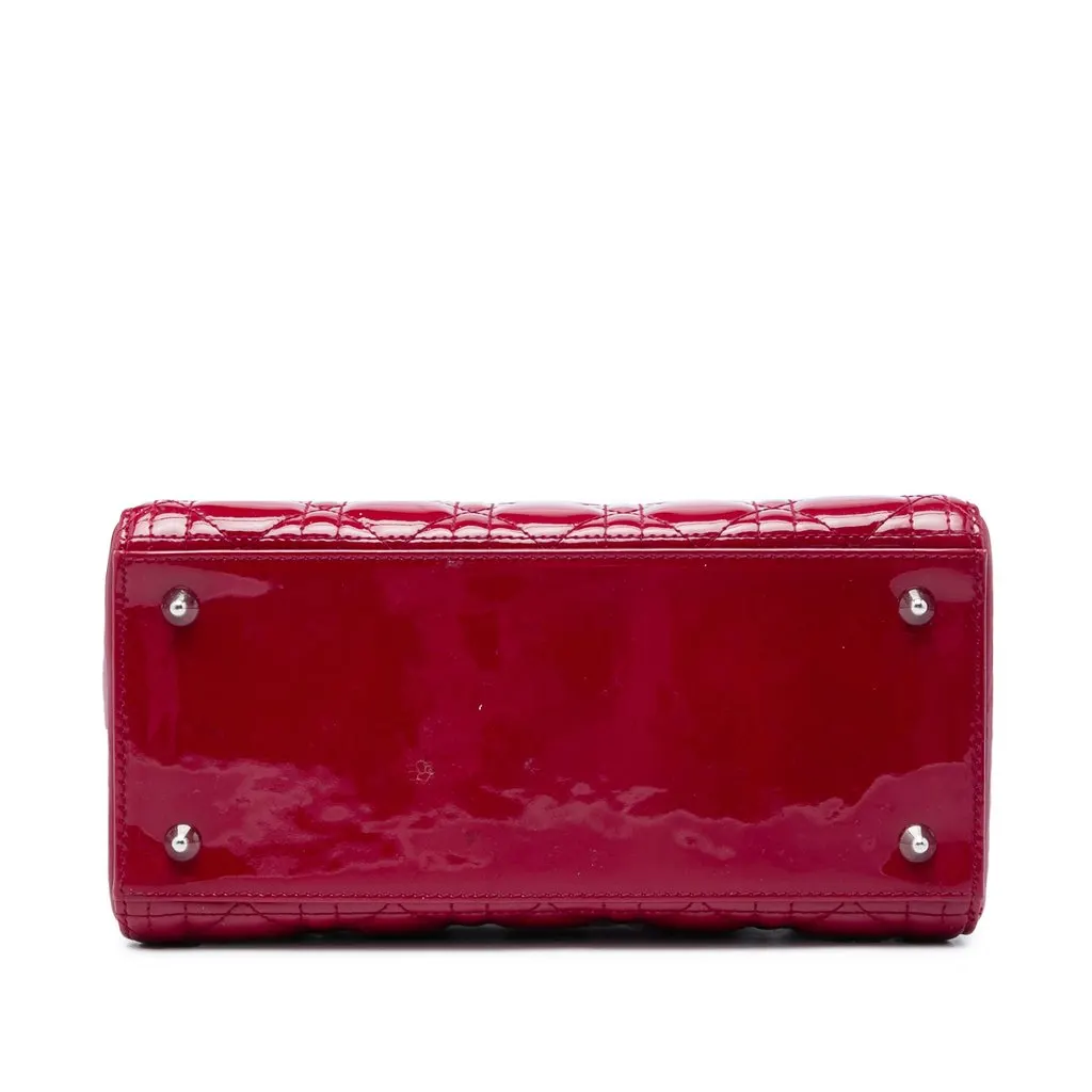 Dior Medium Patent Cannage Lady Dior Red Leather Very good - Inside View