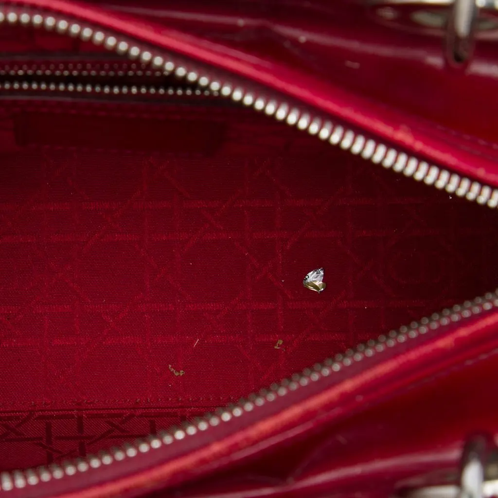 Dior Medium Patent Cannage Lady Dior Red Leather Very good - Model View
