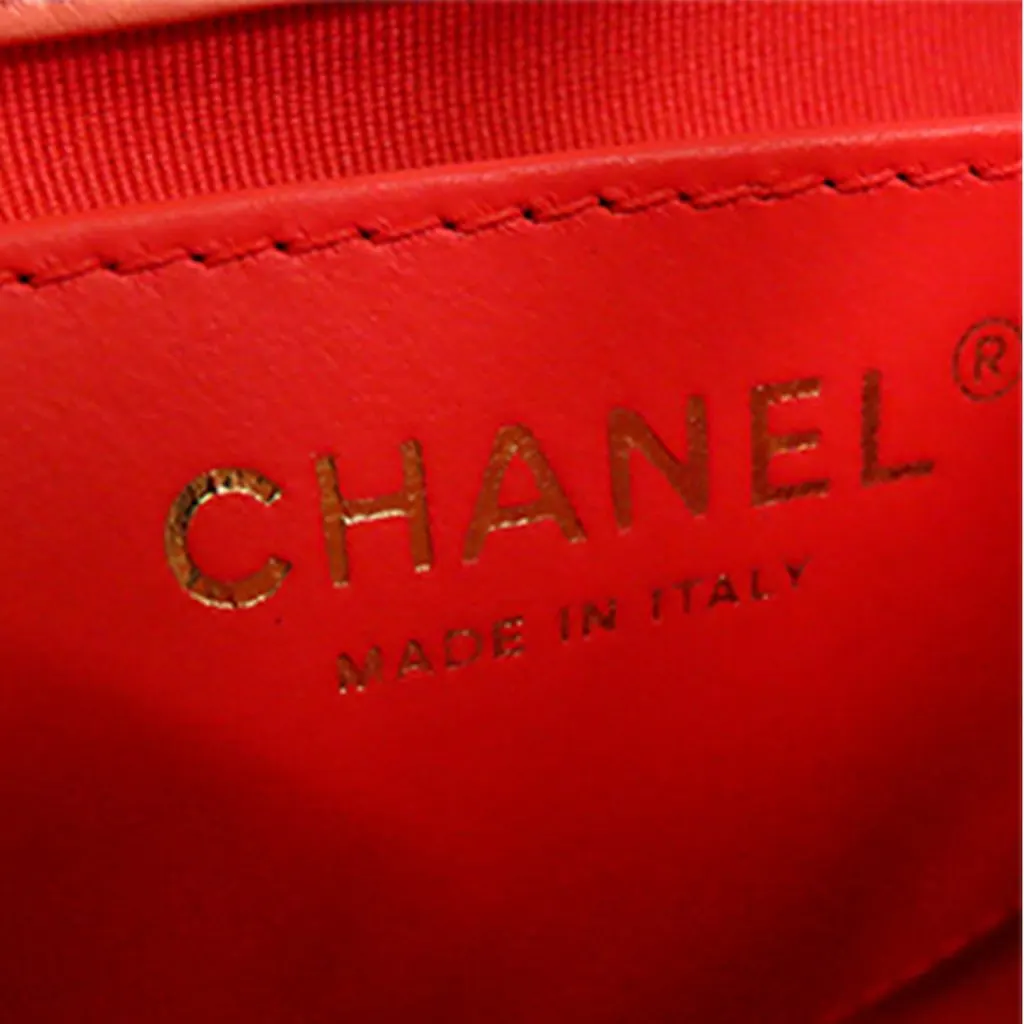 Chanel Small Quilted Jersey Wavy CC Hobo Orange Very good - Box View