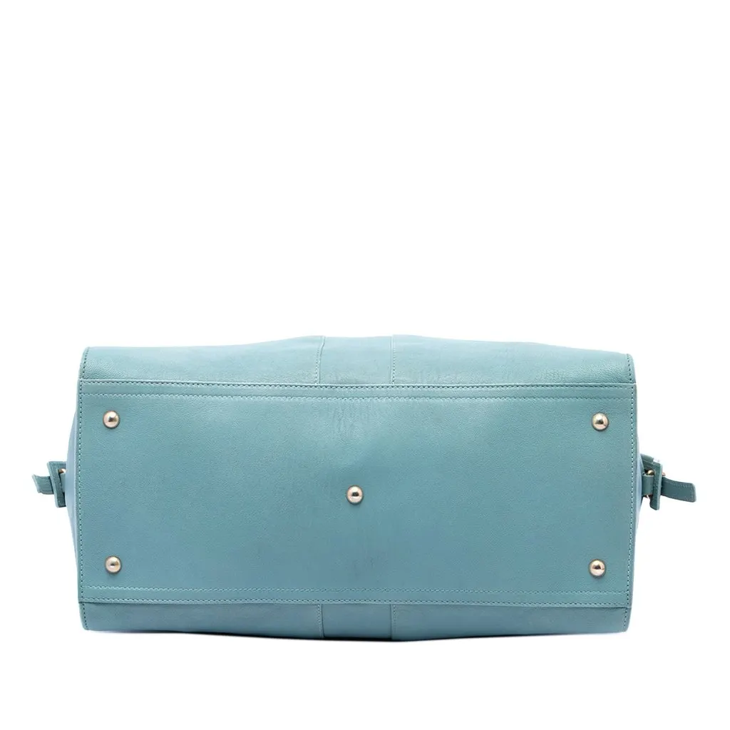 Saint Laurent Large Leather Cabas Chyc Satchel Blue Leather Very good - Inside View