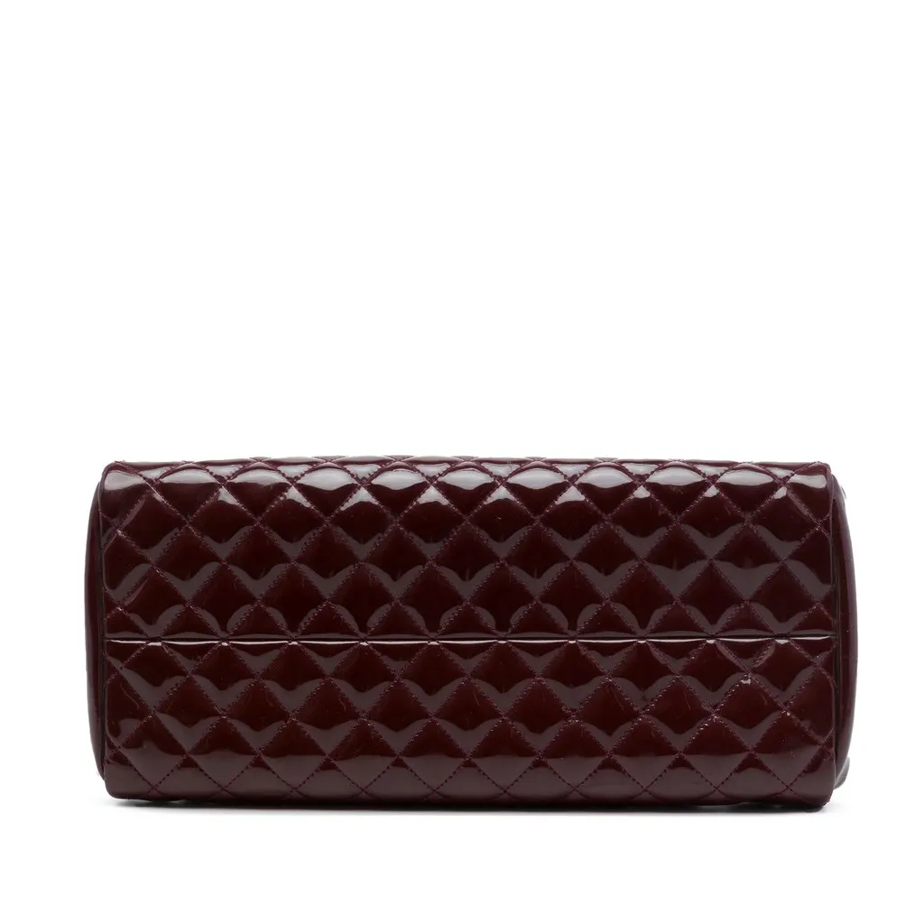 Chanel Medium Quilted Patent Just Mademoiselle Bowling Bag Red Leather Very good - Inside View