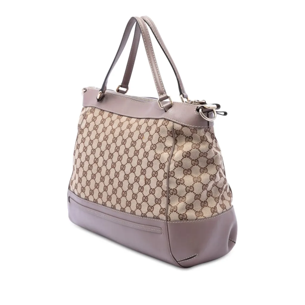 Gucci GG Canvas Mayfair Satchel Beige Canvas Good - Back View