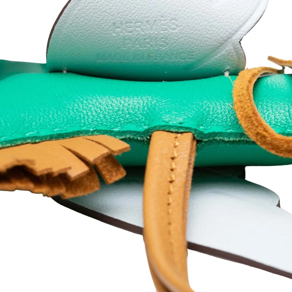 Hermès Milo Lambskin and Swift Grigri Rodeo Pegase Bag Charm PM Green Leather Very good - Model View