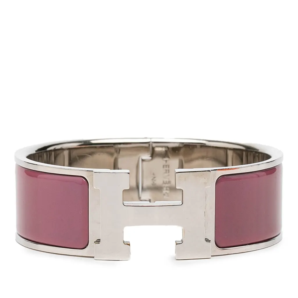 Hermès Wide Enamel Clic Clac H Bracelet PM Red Enamel Very good - Front View