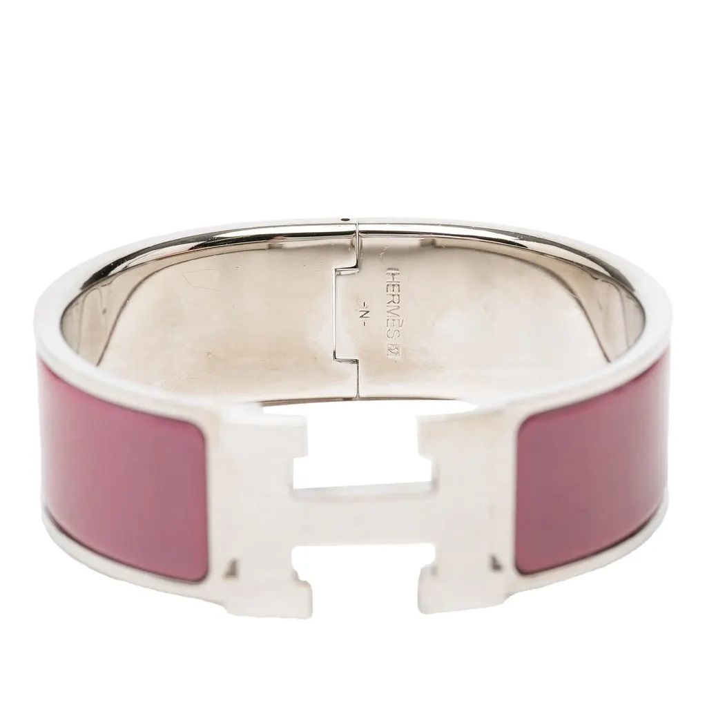 Hermès Wide Enamel Clic Clac H Bracelet PM Red Enamel Very good - Model View