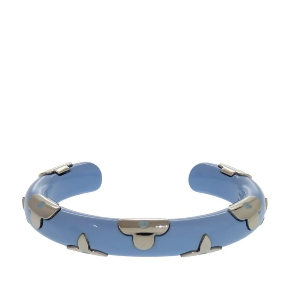 Louis Vuitton Resin and Brass Daily Monogram Cuff Bracelet Blue Plastic Very good - Front View