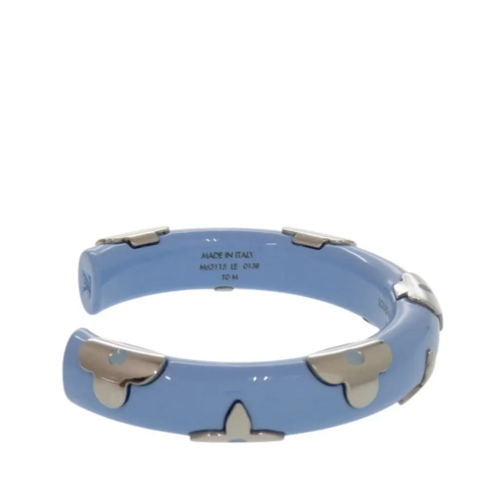 Louis Vuitton Resin and Brass Daily Monogram Cuff Bracelet Blue Plastic Very good - Back View