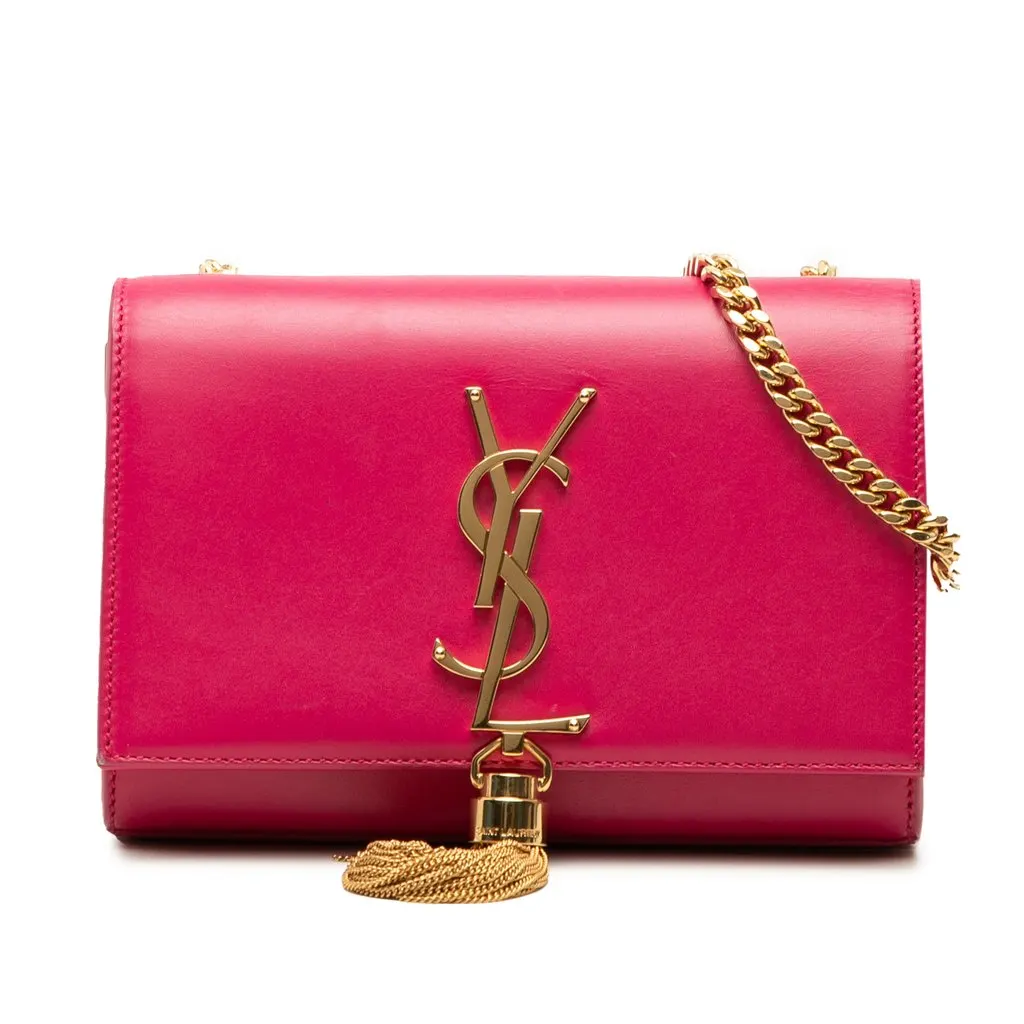 Saint Laurent Small Smooth Calfskin Monogram Kate Tassel Crossbody Pink Leather Very good - Front View