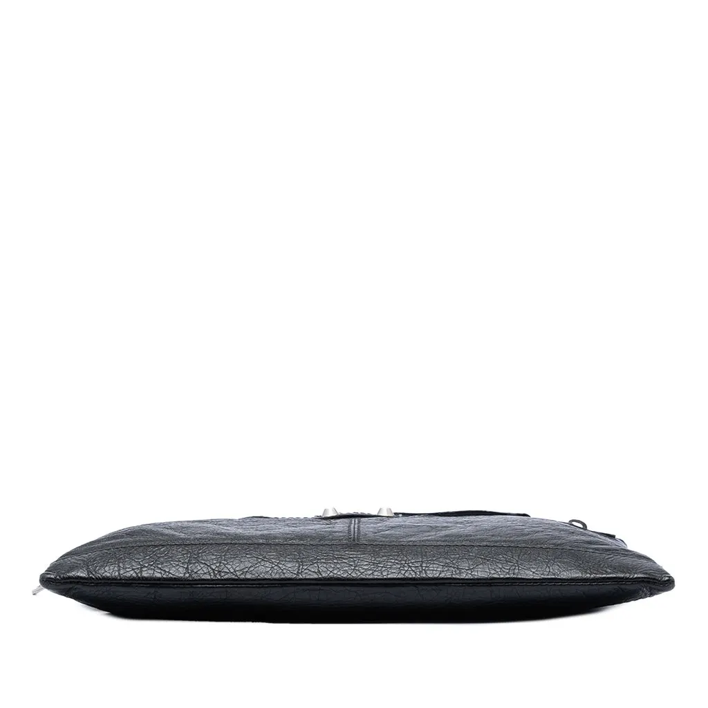 Balenciaga Lambskin Motocross Classic Clip Clutch M Black Leather Very good - Inside View