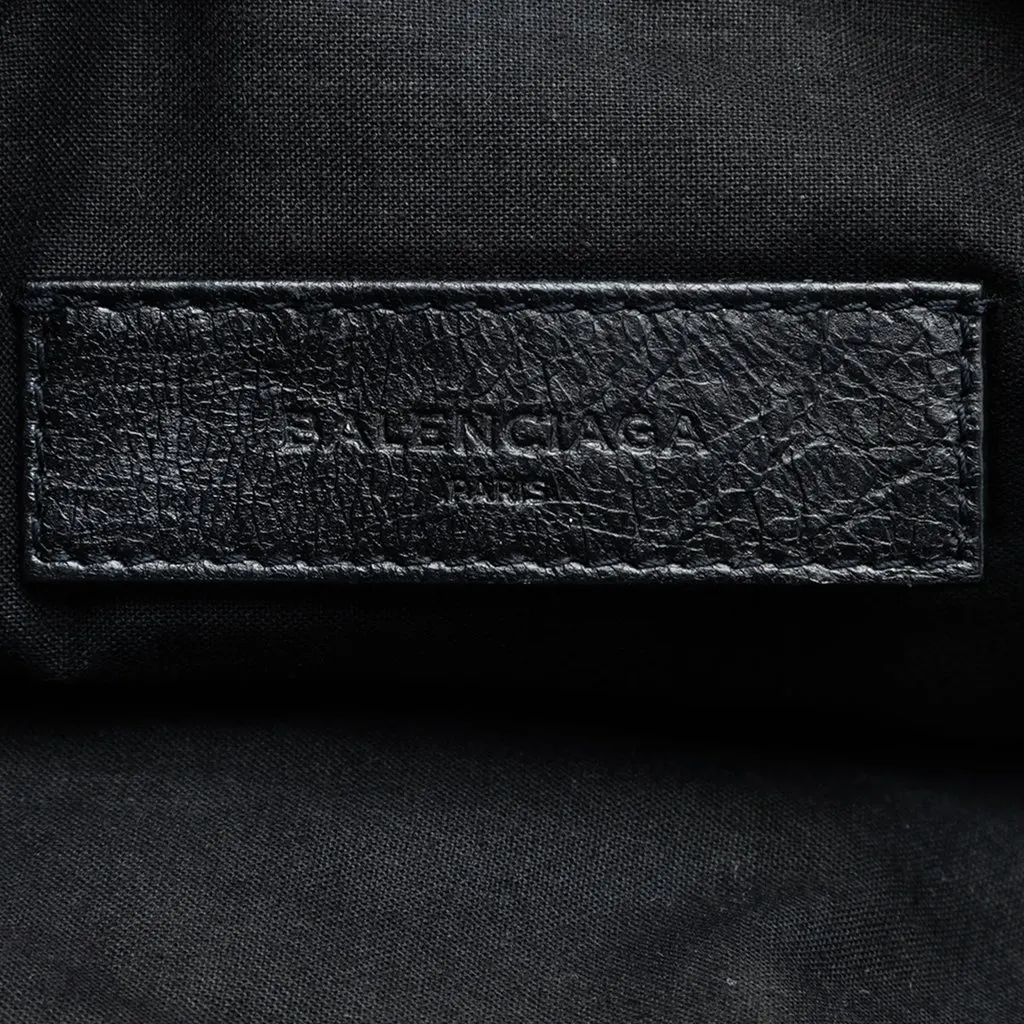 Balenciaga Lambskin Motocross Classic Clip Clutch M Black Leather Very good - Box View