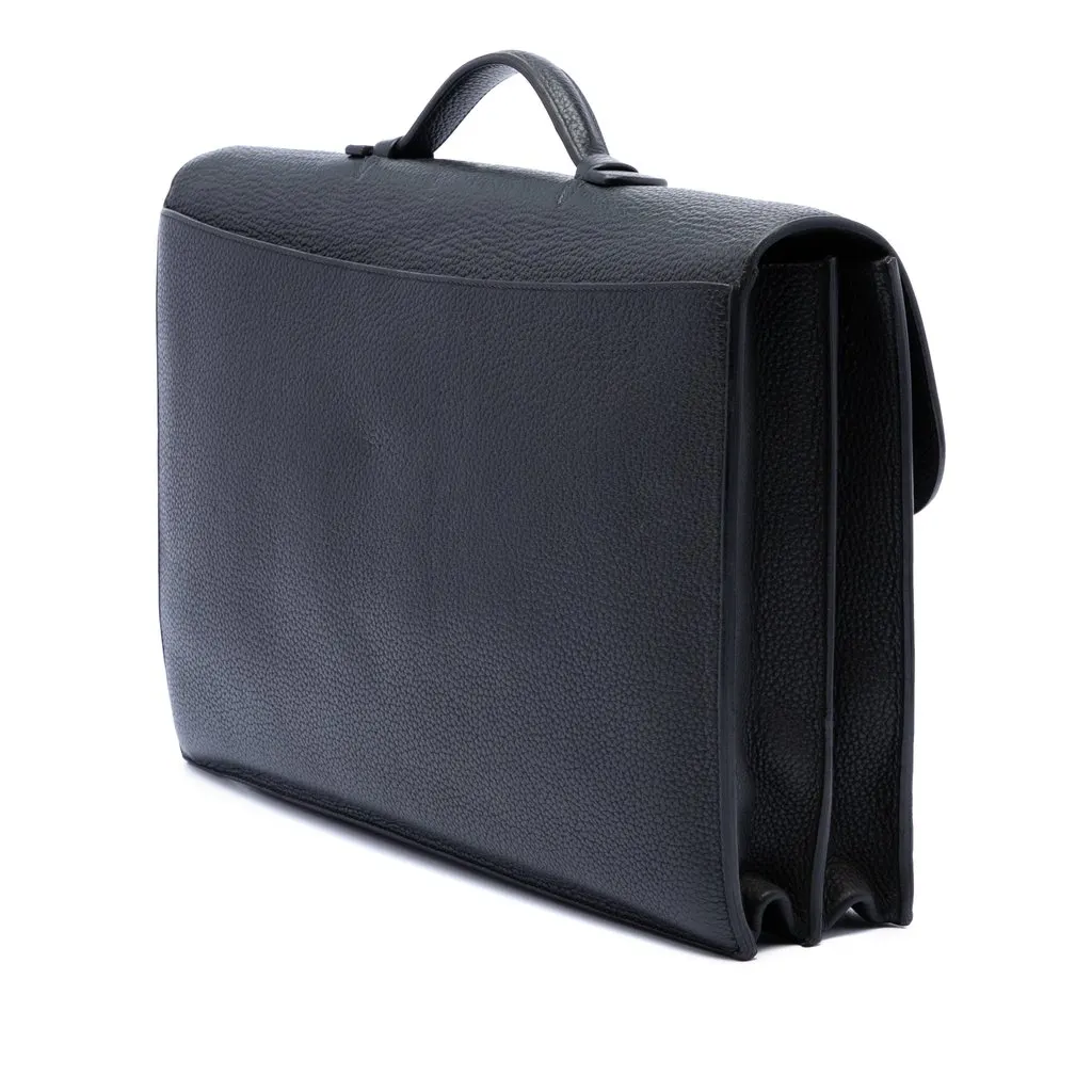 Hermès Togo Sac a Depeches 41 Black Leather Very good - Back View