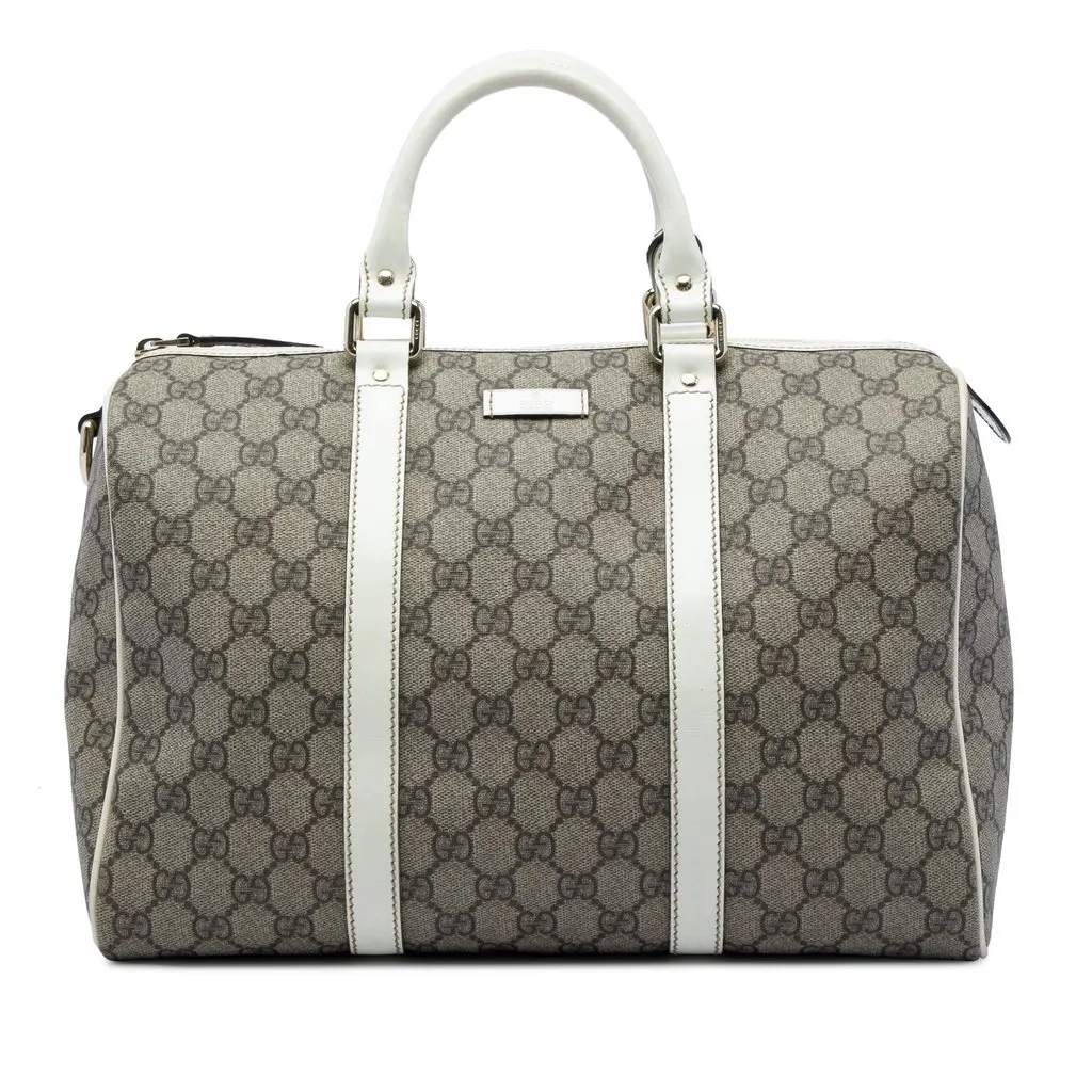 Gucci Medium GG Supreme Joy Boston Bag Beige Canvas Good - Front View